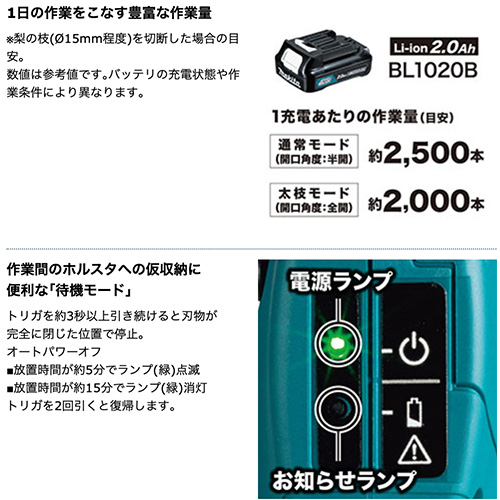 マキタ UP100DZ 充電せん定ばさみ 剪定はさみ 電動剪定ハサミ