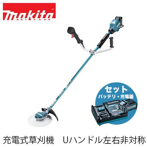 makita マキタ MUR002GRM 充電式草刈機 Uハンドル/左右非対称 (バッテリBL4040・急速充電器DC40RA付き) 40Vmax 電動工具 充電式刈払機 電動草刈機 刈払機 セット バッテリー 充電器｜ファームガレージ OREGON SHOP