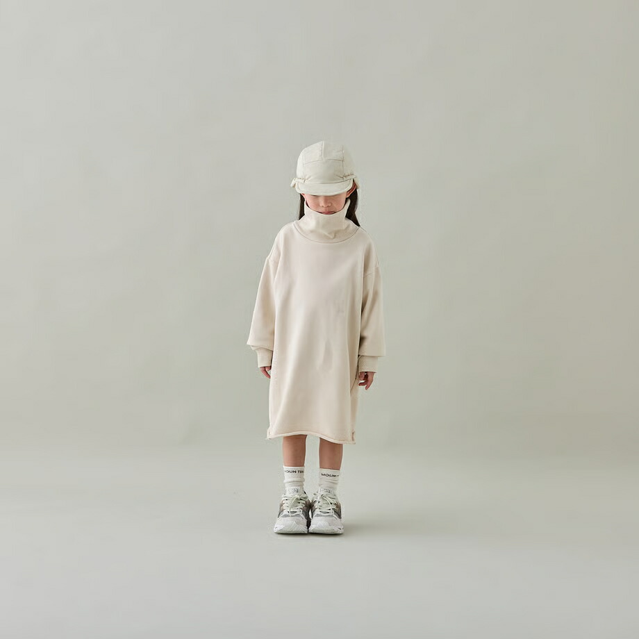 sweat highneck dress(organic cotton) sand [MO20-1812a]/ mounten(マウンテン)
