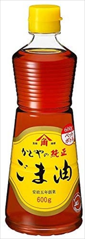 送料無料  かどや 純正ごま油 PET 600g×6本