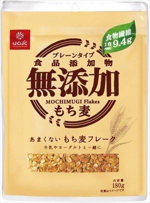 送料無料 はくばく あまくないもち麦フレーク 180g×18個