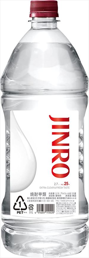 眞露 JINRO 焼酎 25度 2700ml×6本