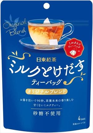 送料無料 三井農林 日東紅茶 ミルクとけだすティーバッグオリジナルブレンド (4袋入)×24個