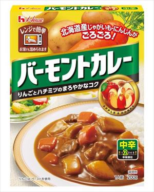 送料無料 ハウス食品 レトルトバーモンドカレー 中辛 200g×30個