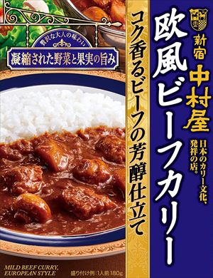 送料無料 中村屋 濃厚欧風ビーフカリー 180g×40個|御用蔵 大川