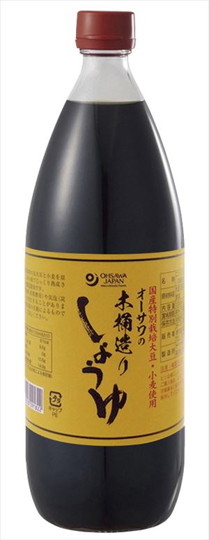 送料無料 オーサワジャパン オーサワの木桶造りしょうゆ 1L×12本|御用蔵 大川