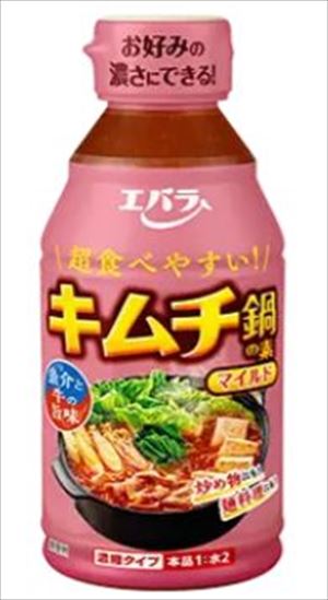送料無料 エバラ食品 キムチ鍋の素　マイルド 300ml×24本