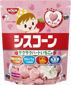 送料無料 日清シスコ シスコーン サクサクハートいちご味 130g×32袋