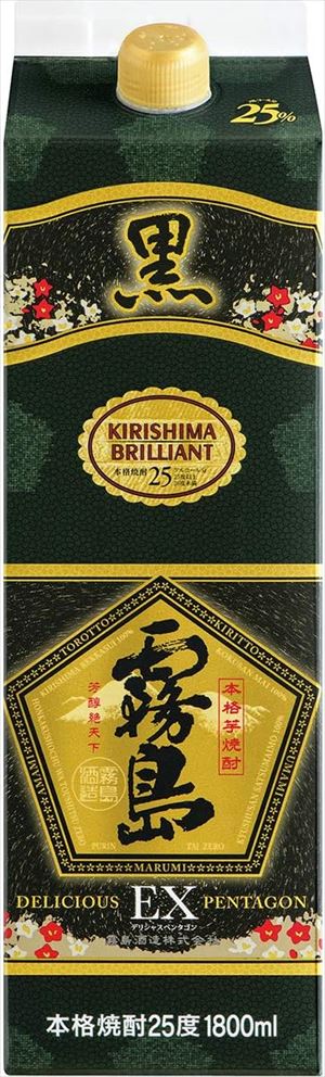 霧島酒造 黒霧島EX パック 25度 芋 1800ml&times;6本｜御用蔵 大川