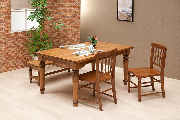 Okawakagukoubou Rakuten Global Market Natural Wood Set Up Free Popular Country Design Dining Atmosphere Of Natural Wood 100 Take Warmth Going Full Texture Please I Receive Longing Life
