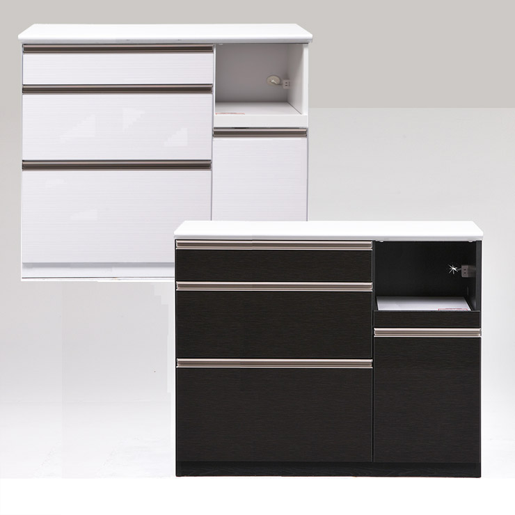★10%OFF★ キッチンカウンター 大川家具 完成品 レンジ台 レンジボード キッチン収納 キッチン家電 炊飯器 家電収納 おしゃれ キッチン家電収納 幅119.4 シンプル メラミン天板 モイス moiss コト 120OPカウンター 輸入品