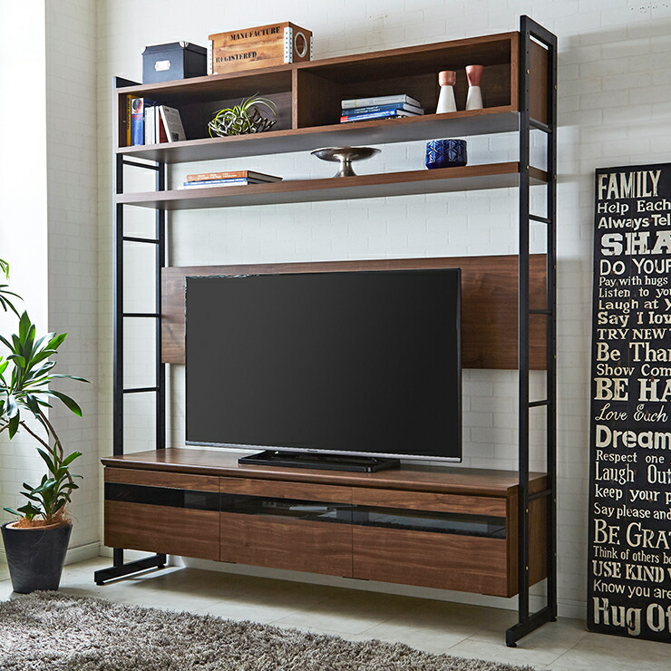 ★10%OFF★ テレビ台 テレビボード 完成品 大川家具 収納 TV台 テレビラック テレビキャビネット おしゃれ TVボード ハイタイプ 高さ調整可能 ナチュラル 北欧風 北欧インテリア アイアンフレーム 男前インテリア 幅164.1 シャロン 160TV 国産 日本製