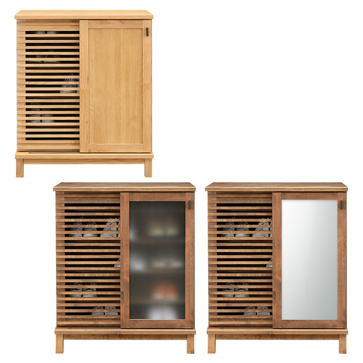 下駄箱 大川家具 シューズボックス 玄関収納 シューズラック 玄関 収納 靴箱 おしゃれ ロータイプ 幅80 モダン 北欧 北欧風 無垢 無垢材 木 アザース 80LシューズBOX 国産 日本製 完成品