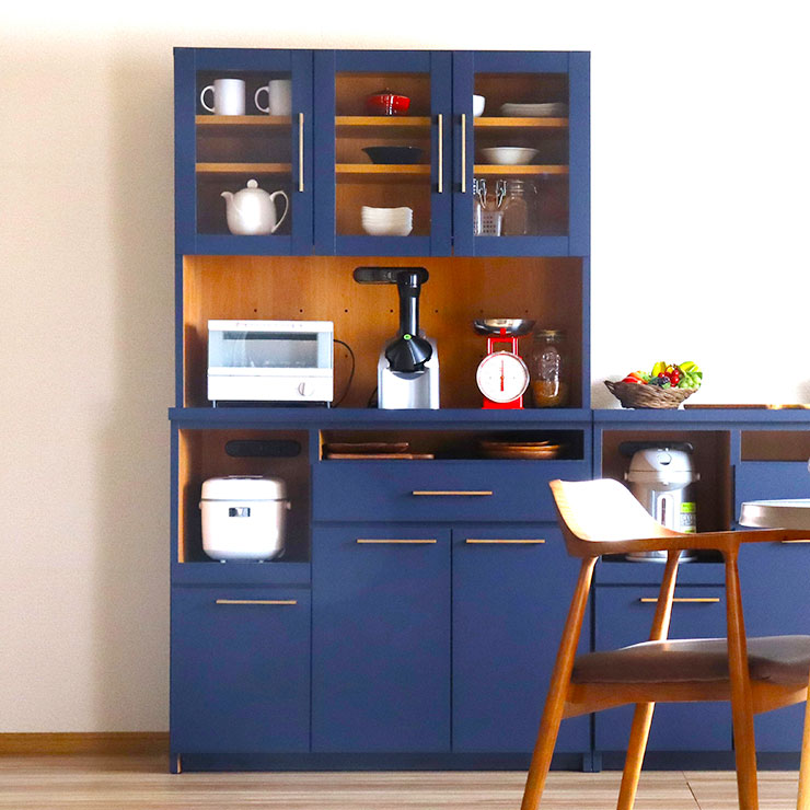 【楽天市場】★ P3倍 マラソン限定 ★ 食器棚 完成品 大川家具 キッチンボード カップボード キッチン収納 ダイニングボード ダイニング ...
