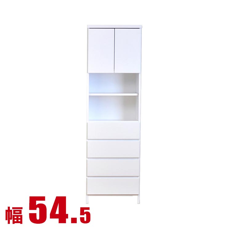 ★最大1万円OFFクーポン★すきま収納 大川家具 わずかなすき間を有効活用 サニタリー収納 レノア 幅54.5 奥行30 高さ180.5 ホワイトすき間収納 サイドキャビネット 完成品 日本製 スリム｜大川家具工房