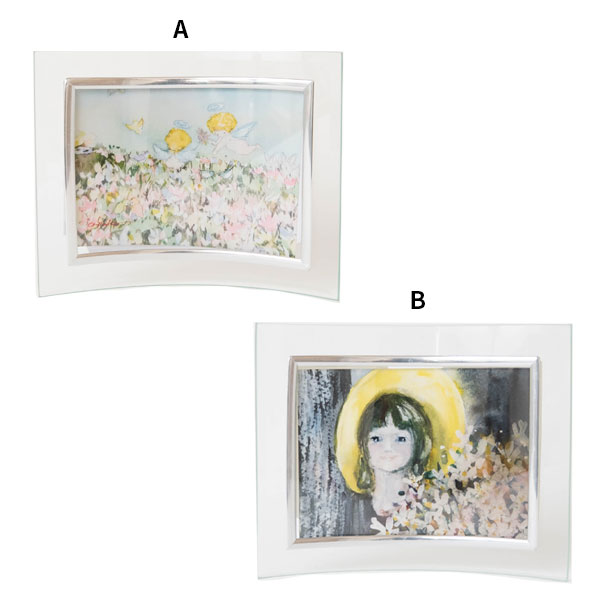 絵画プリント卓上ガラスフレーム Chiyako 贈り物 日本製 ハンドメイド 絵 北欧 卓上 雑貨 インテリア 水彩画プリント