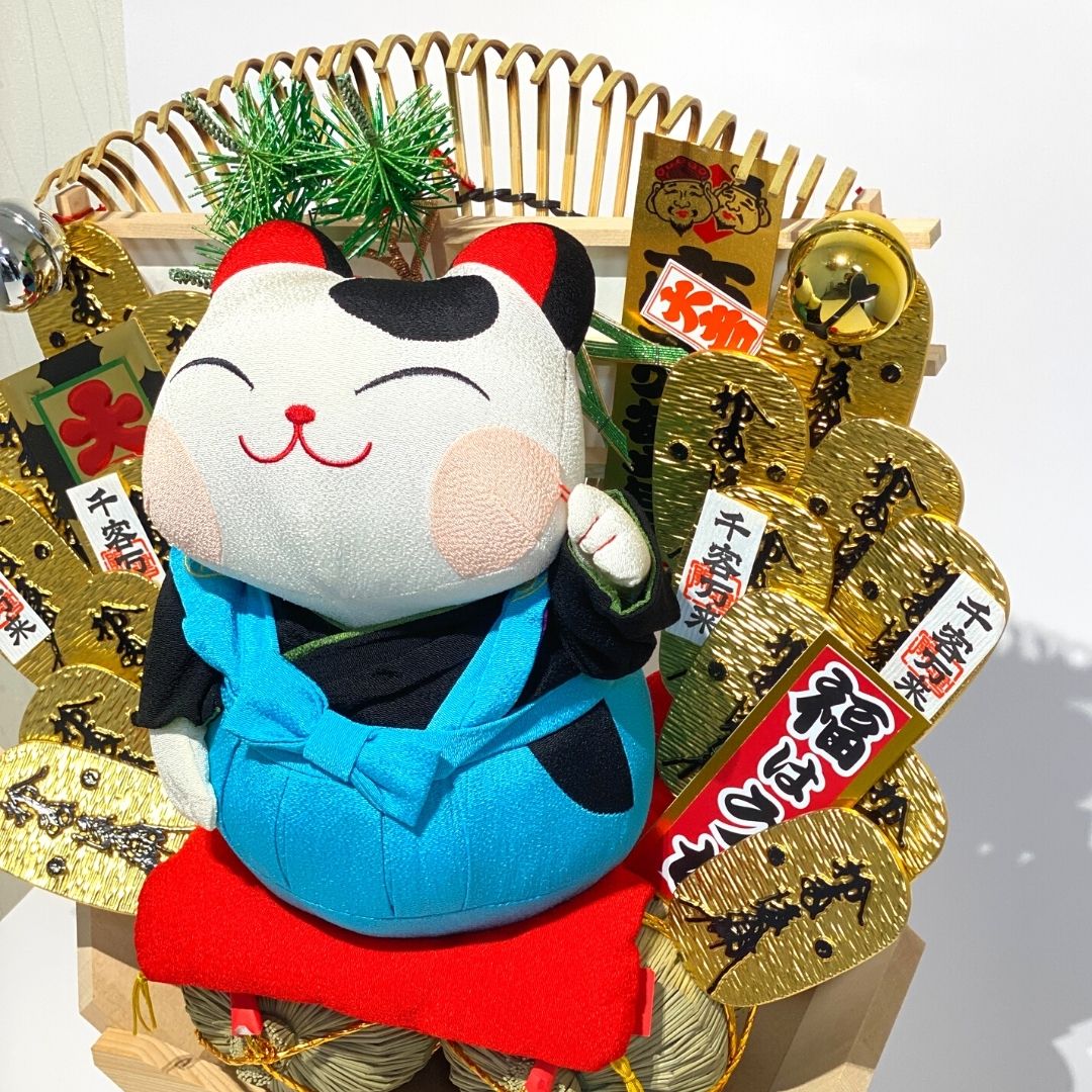 25日限定5 オフクーポン配布中 熊手 しめ飾り オフィス マンション 会社 受付 大 宝船 室内 室内飾り 意味 正月 正月飾り 玄関 玄関飾り 福猫宝船 縁起物 自宅用 酉の市 飾り方 名作 縁起物