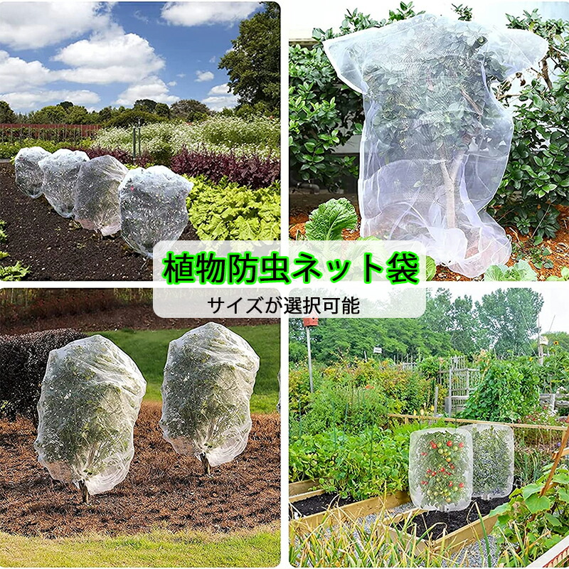 【楽天市場】植物防虫ネット 二枚セット 袋 野菜網 園芸野菜栽培 園芸ネット保護カバー 虫鳥除け網 防風 防虫 鳥対策 通気性 菜園プランター