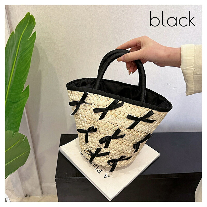 値下げ不可 anatelier リボン付きかごバッグ 楽天市場】anatelier アナトリエ ラタン リボンかごバッグ ブラック