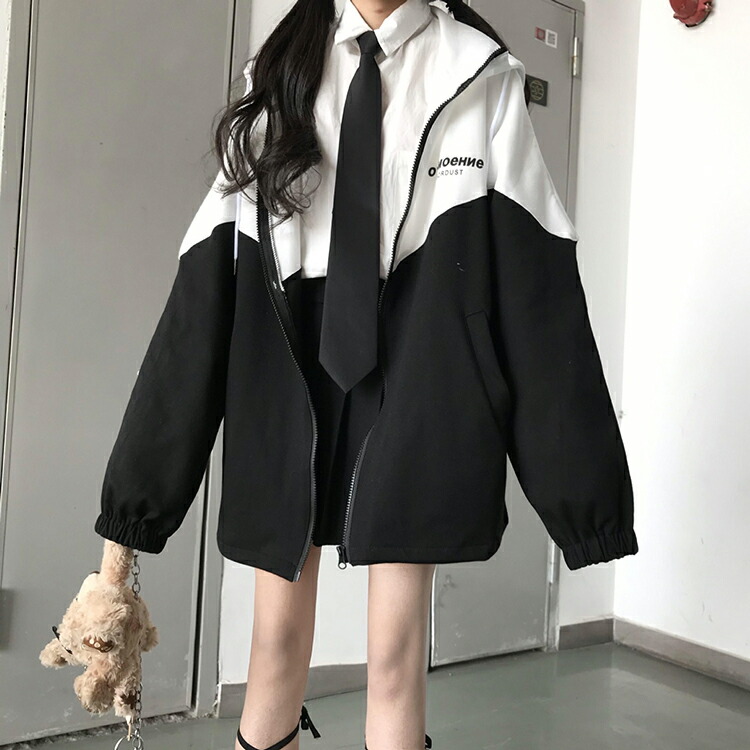 楽天市場 韓国系 ファッション レディース パーカー 長袖 フード付 ジャケット ゆったり コート ジャンパー Okeya楽天市場店