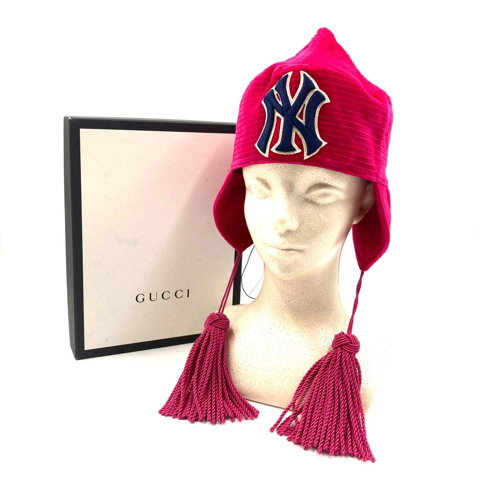 楽天市場】【グッチ】Gucci GG イヤーフラップ ファー ハット ベルト