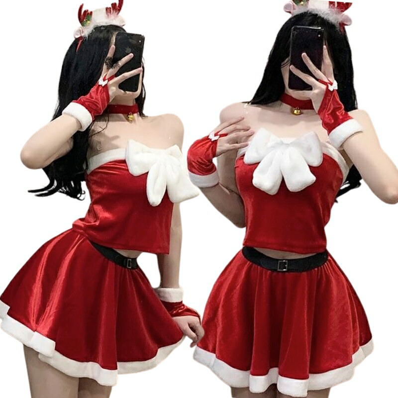 楽天市場】6点セット サンタ コスプレ セクシー 衣装 （トップス+ミニ