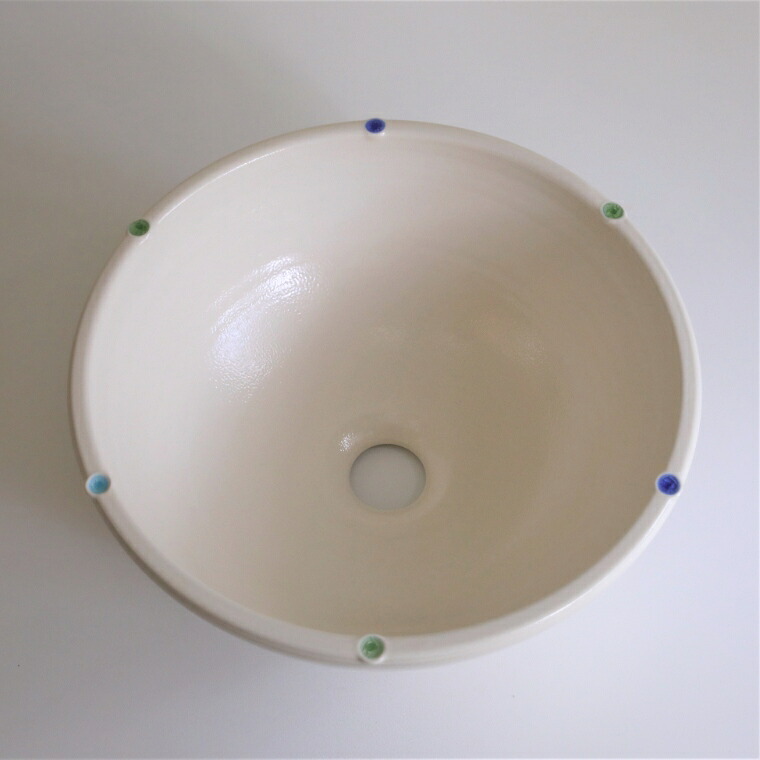 datta.沖縄南の島陶芸工房 |datta 陶器と琉球ガラスの洗面ボウル おしゃれ NO-20 シンプル やちむん[洗面鉢][洗面ボール][洗面ボウル][洗面器][手洗い鉢][手洗いボール][手洗いボウル][手洗い器]大きなサイズ
