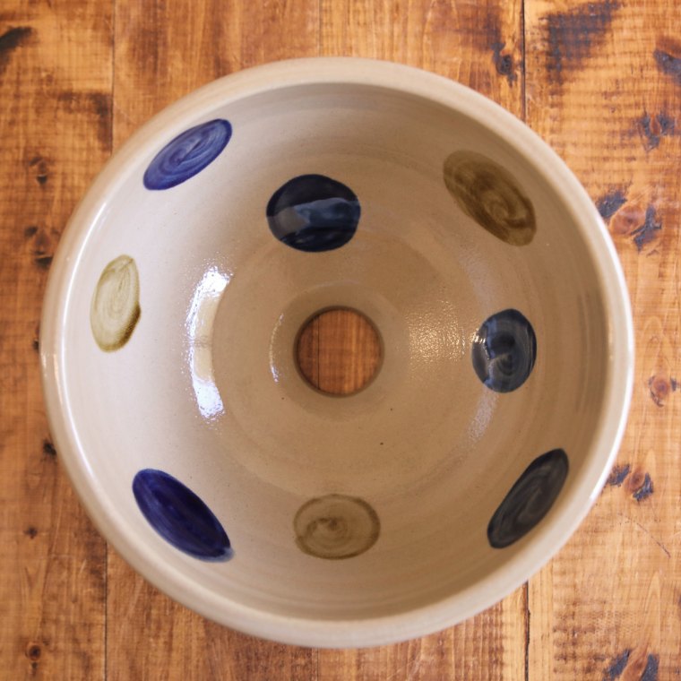 datta.沖縄南の島陶芸工房 |datta 陶器　手洗い鉢/手洗いボール/手洗いボウル/ドットNO-67/手洗い器/洗面鉢/洗面ボール/洗面ボウル/洗面器/リフォーム/送料無料｜datta.やちむんとシーサーの工房