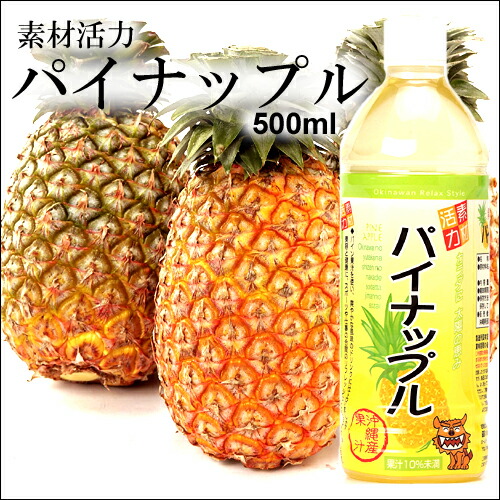 楽天市場 素材活力 パイナップルジュース 果汁10 未満 500ml ペットボトル パインジュース パイナップルジュース ペットボトル パイナップル果汁 パイン果汁 沖縄お土産 土産の通販 沖縄宝島