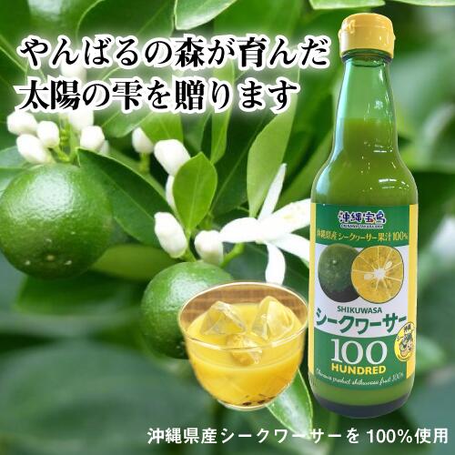 楽天市場 シークヮーサー果汁100 ハンドレット360ml 原液 ジュース沖縄 青切り 沖縄お土産 土産の通販 沖縄宝島