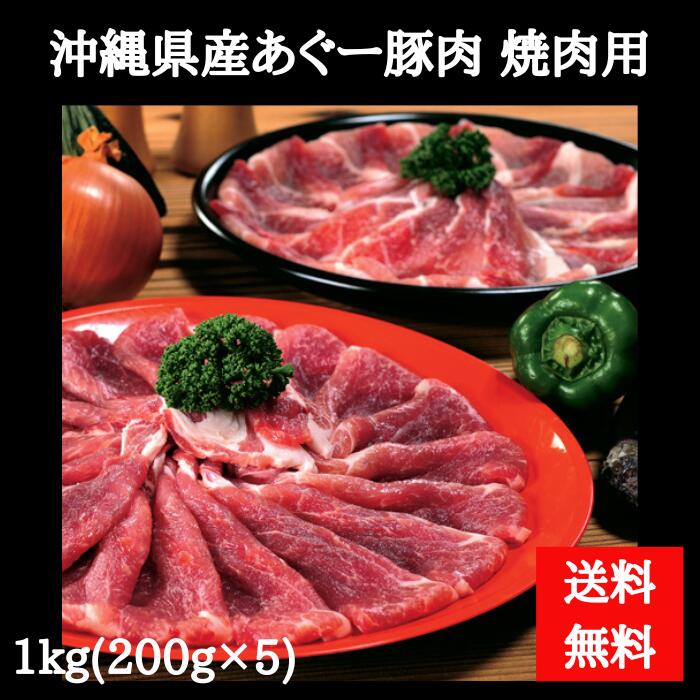 あぐー豚 焼肉セット 1kg（ウデ肉またはモモ肉）　ギフト　アグー　沖縄　グルメ　小分け　お中元　夏ギフト　お歳暮　冬ギフト　200g?5袋　【送料無料】1001700001129