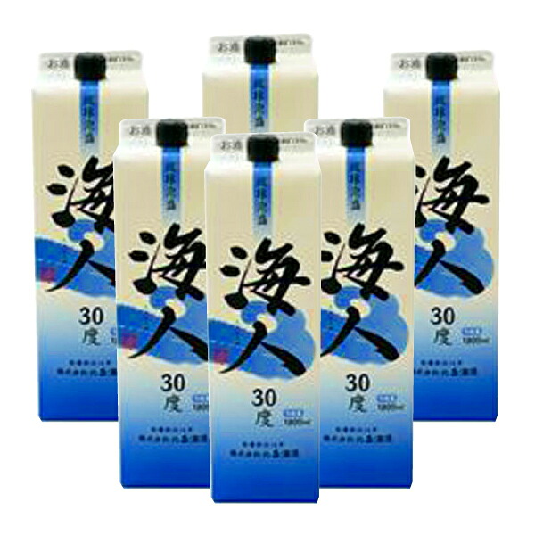 【送料無料／琉球泡盛】まさひろ海人30度（紙パック）1800ml 【6本セット】【泡盛 琉球泡盛 お酒 まさひろ 海人 人気 父の日 ギフト】｜沖縄ちゅら企画