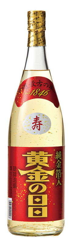 泡盛 純金箔入古酒 黄金の日日 25度 1800ml 新里酒造 焼酎 人気泡盛