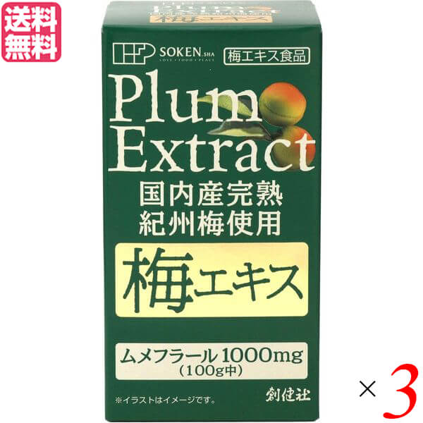 【マラソン限定！100円クーポン】梅エキス 国産 梅 創健社 国内産完熟紀州梅１００％ 梅エキス 90g 3個セット 送料無料