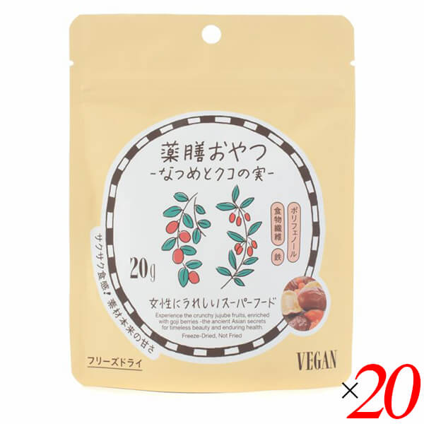 【マラソン限定！100円クーポン】薬膳おやつ なつめとクコの実 20g 20個セット ブラウンシュガーファースト ヘルシー スナック 棗 ゴジベリー