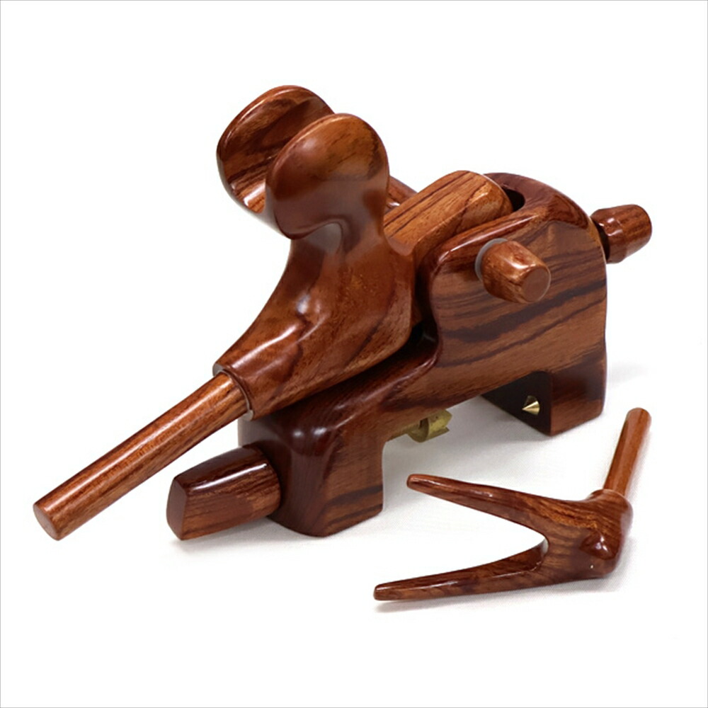 楽天市場】大砲万力 (後方調整式) 銘木/花梨張 左右兼用 (中型) (20122