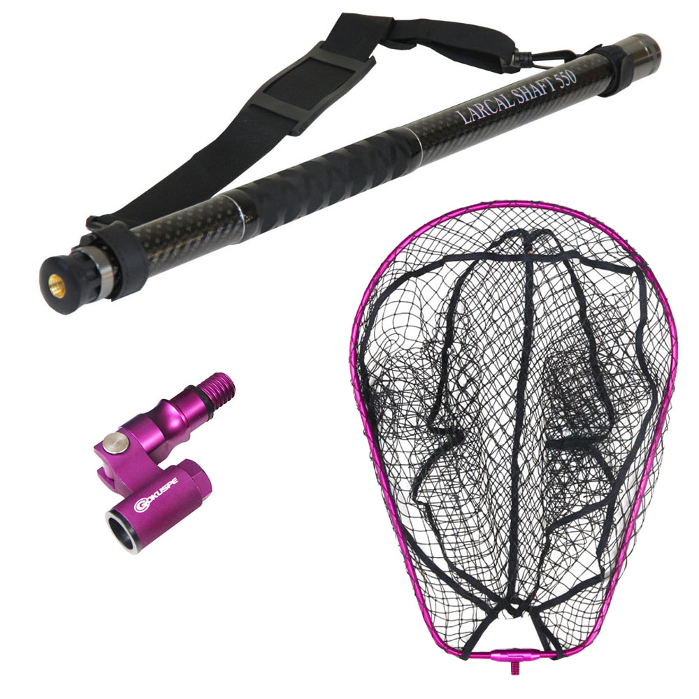 ランディングネット セット LARCAL SHAFT(ラーカルシャフト)550+ランディングネットM+タモジョイント 3点セット(landingset-100)|玉ノ柄 タモ 網 アミ ネット ランディング ルアー 青物 磯 堤防 フィッシング 釣り おり釣具 釣り道具 用品|沖釣り本舗