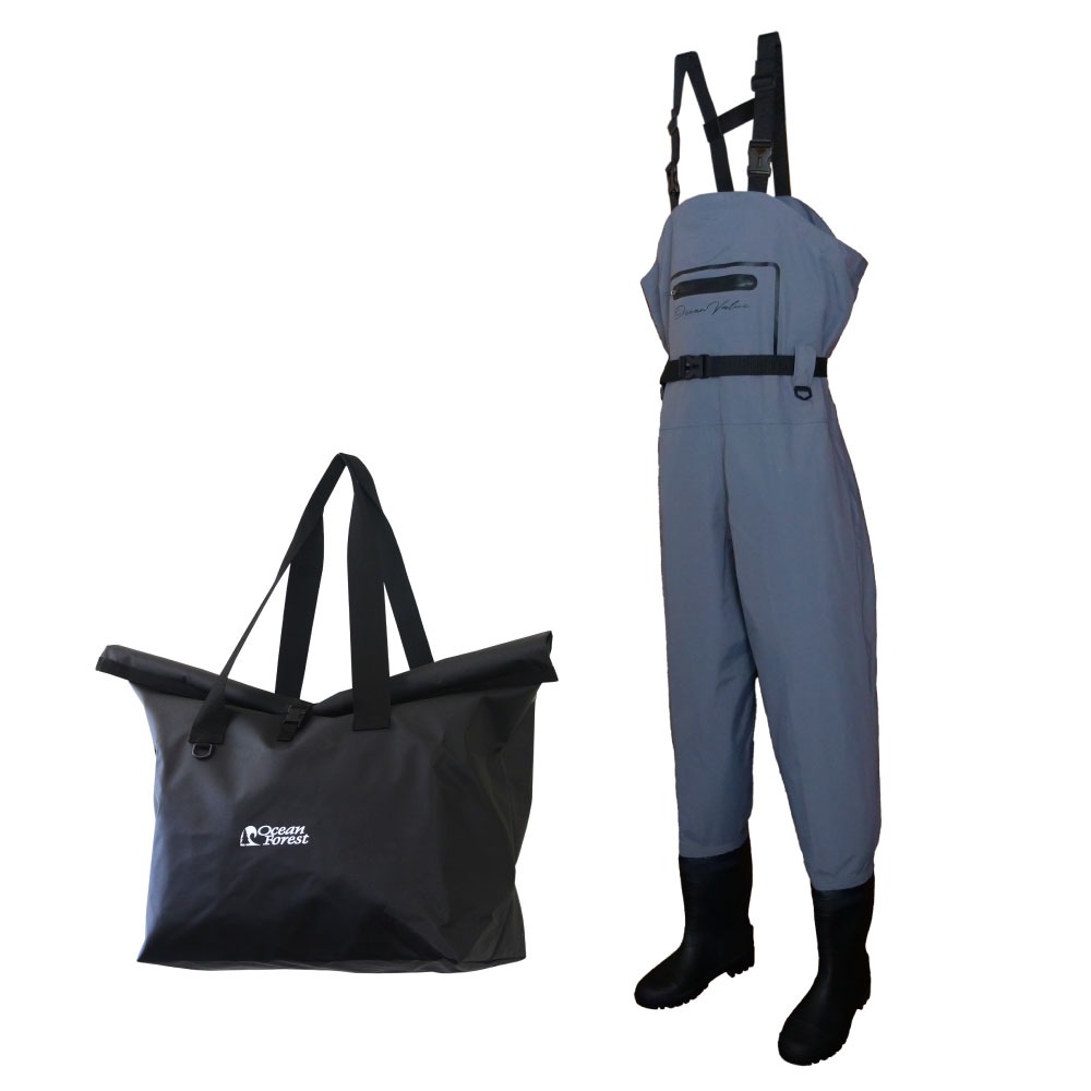 おり釣具 オーシャンバリュー ハンガー付 チェストハイ ウェーダー ラジアル M/L/LL/3L＆オーシャンフォレスト 防水バッグセット（ori-wd-bagset001）｜ウェーディング 渓流 サーフフィッシング シーバスフィッシング リバーシーバス ラジアルソールブーツ