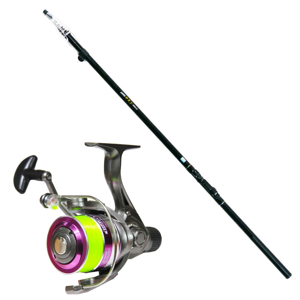 楽天市場】ヤエンセット カーボン磯竿(約4.3m)＆リール(2000番