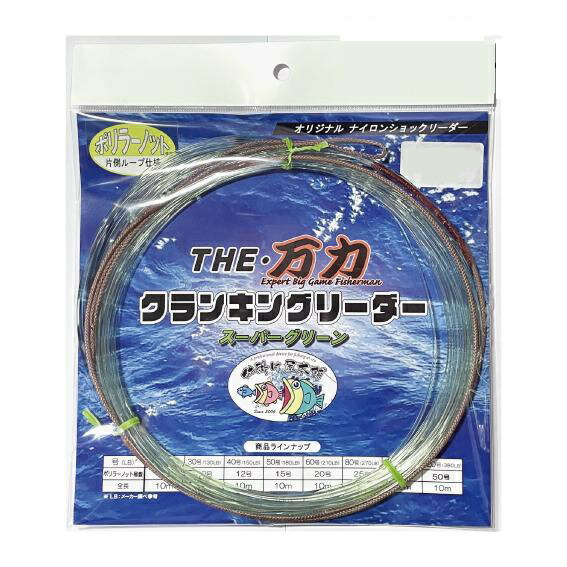 キャプテンAクラフト ザ万力 クランキングリーダー 片側ループ仕様 10M 120号 スーパーグリーン(ca-695041)[M便 1/3] | クエ釣り モロコ釣り 大型カンパチ アラ釣り マグロ釣り 先糸 リーダー 遠征大物仕掛 銭洲