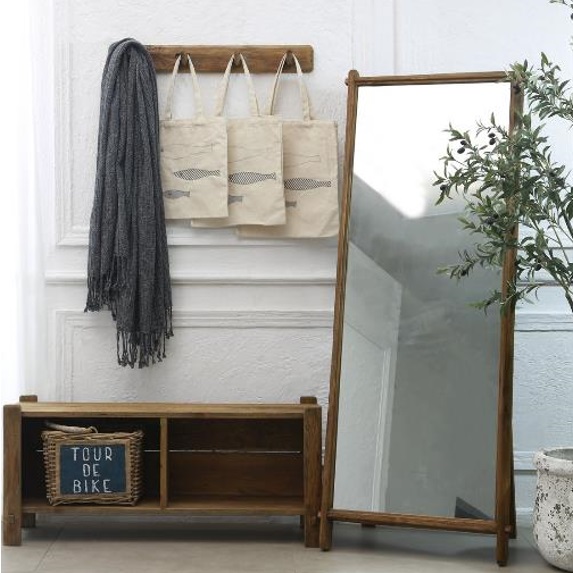 楽天市場】全身鏡 ミラー 姿見 ジャンボミラー 木製 チーク無垢