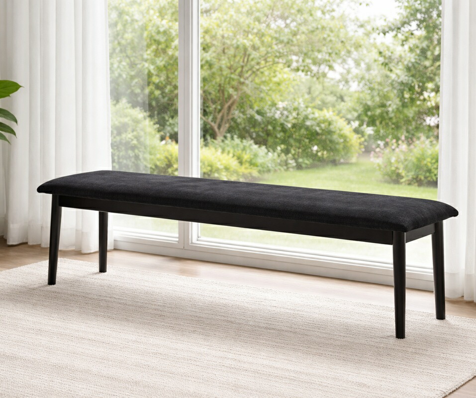 楽天市場】ダイニングベンチ ベンチチェア 3人掛け ブラック 黒 200cm