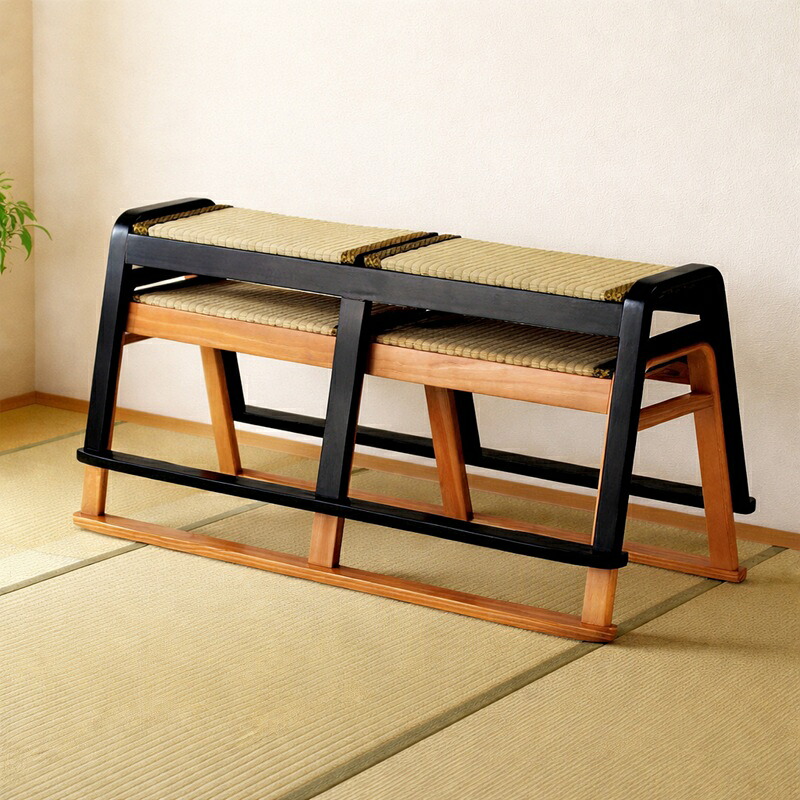 畳ベンチ 100cm 和モダン 天然い草 木製 ダイニングベンチ 和風 スタッキング可能 ベンチチェア ラバーウッド 完成品 軽量 和室 玄関 おしゃれ ナチュラル 積み重ね 17,850円