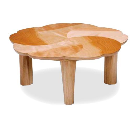 楽天市場】花の形のローテーブル petal ヒーター無し 座卓 樺桜材