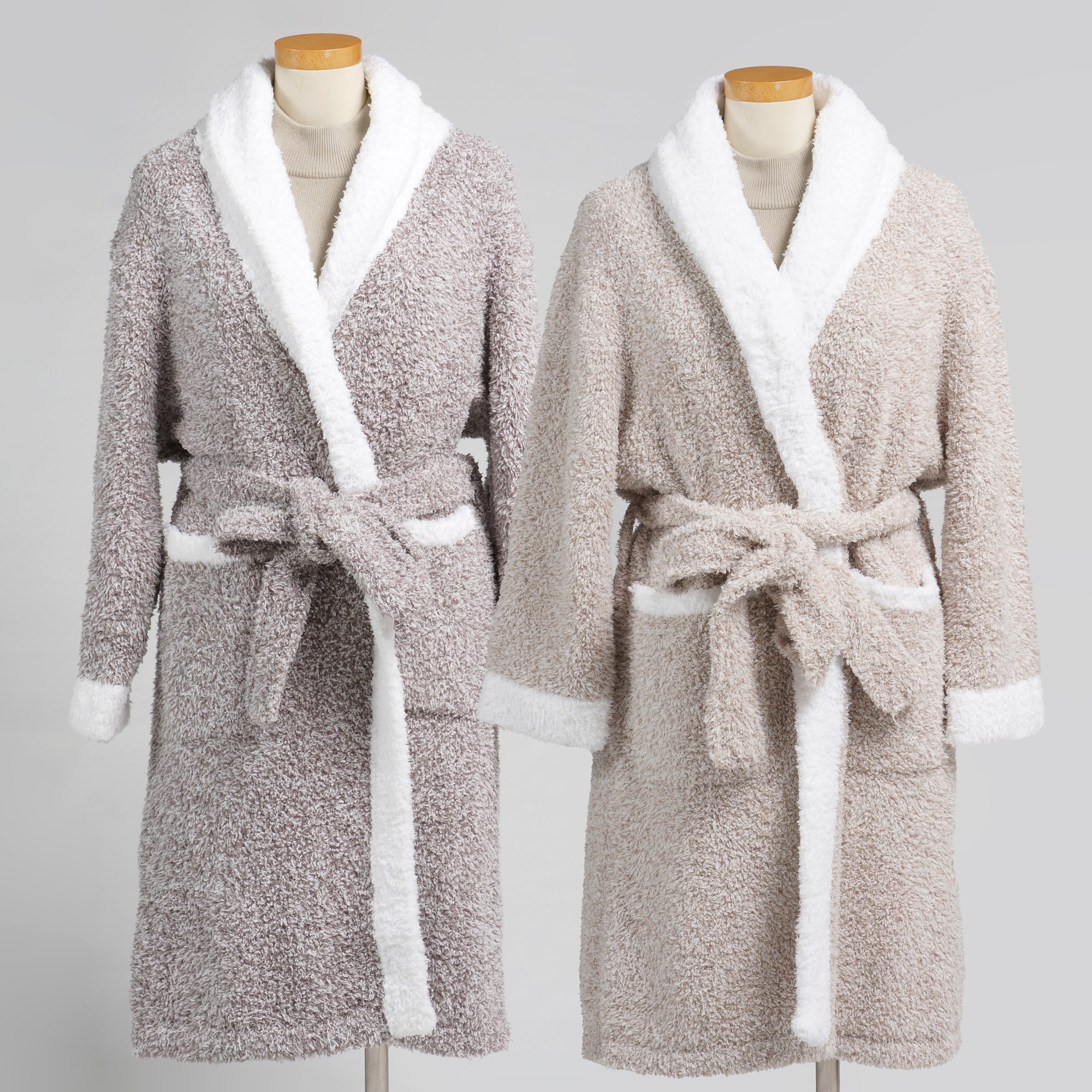 Mont Blanc もこもこニットショートガウン ユニセックス カーディガン 洗濯可 シンプル ベージュ グレー 大好き