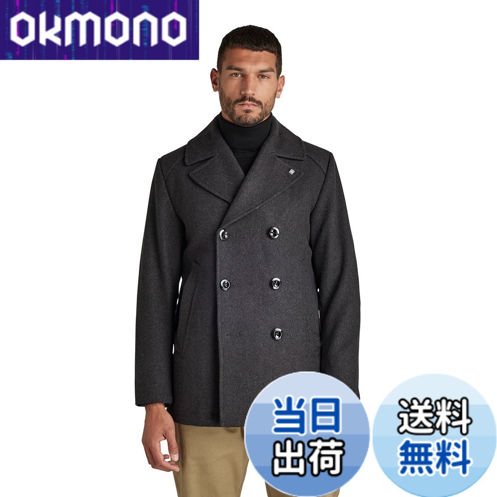 【貨物輸送無料】[ジースターロゥ] ピーコート メンズ 羊毛 Wool Peacoat 色：shadow htr、大きさ：L