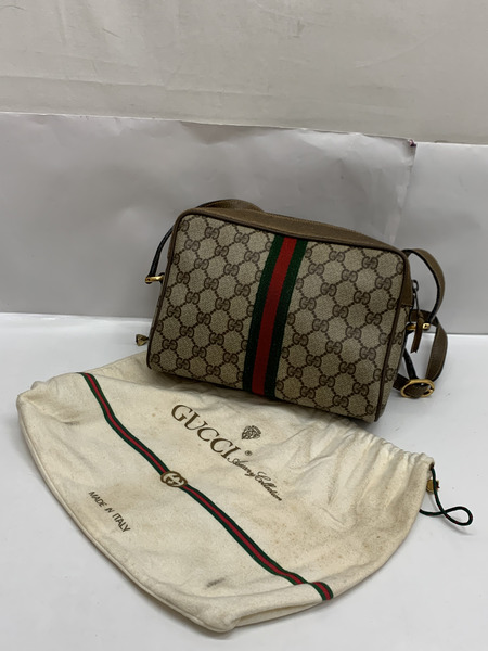 上品ラッピング無料 シェリーライン Gucci 98 02 004 劣化あり 中古 グッチ ショルダーバッグ メッセンジャーバッグ オールドグッチ シェリーライン ポシェット 斜め掛け ワンショルダー 中古 ショルダーバッグ Ggプラス Gg柄 買取王国 店