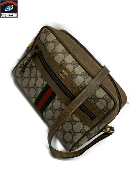 上品ラッピング無料 シェリーライン Gucci 98 02 004 劣化あり 中古 グッチ ショルダーバッグ メッセンジャーバッグ オールドグッチ シェリーライン ポシェット 斜め掛け ワンショルダー 中古 ショルダーバッグ Ggプラス Gg柄 買取王国 店