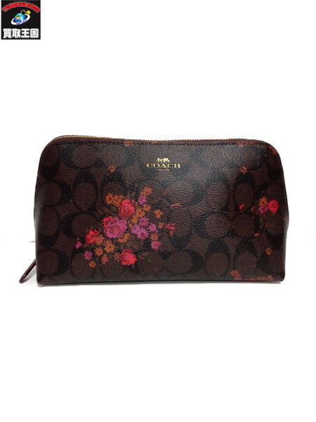 【レア】 COACH コーチ アクセサリーポーチ ハート ピンク シグネチャー 美品✨COACH コーチ アクセサリーポーチ ハート ピンク シグネチャー