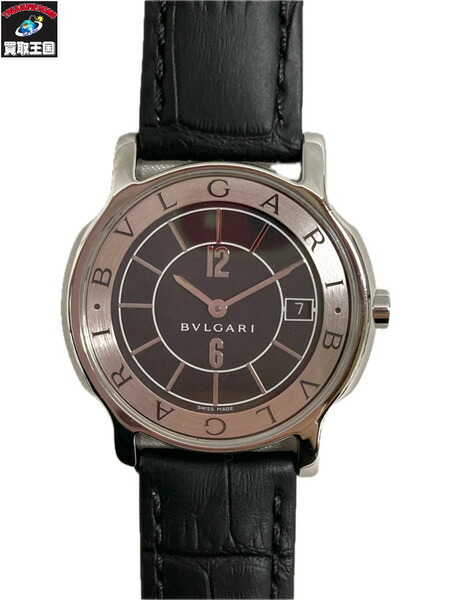 楽天市場】ブルガリ ソロテンポ ST37S 黒文字盤 革ベルト 純正尾錠